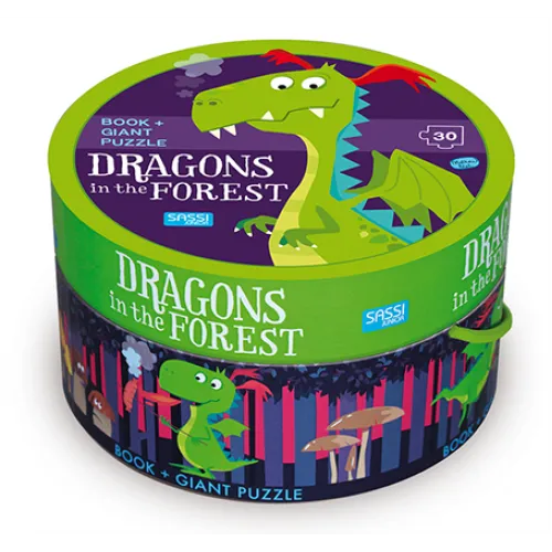30 Piece Giant Puzzle & Book - Dragon in the Forest
