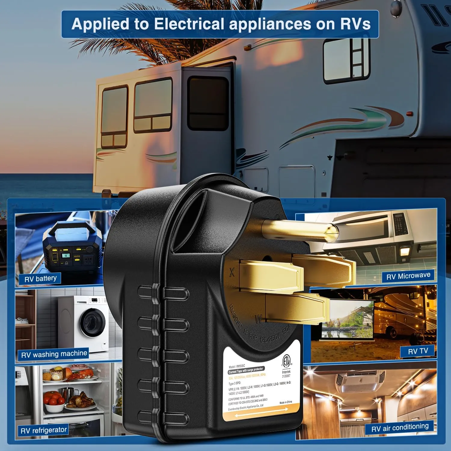 50Amp RV Surge Protector Adapter