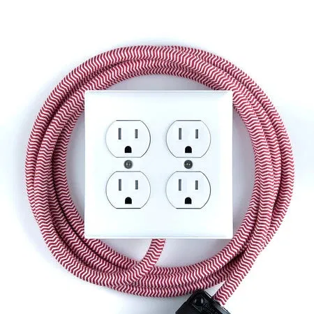 Extō in Extō 4 Whitewash with Natural with Red/White Herringbone Cord