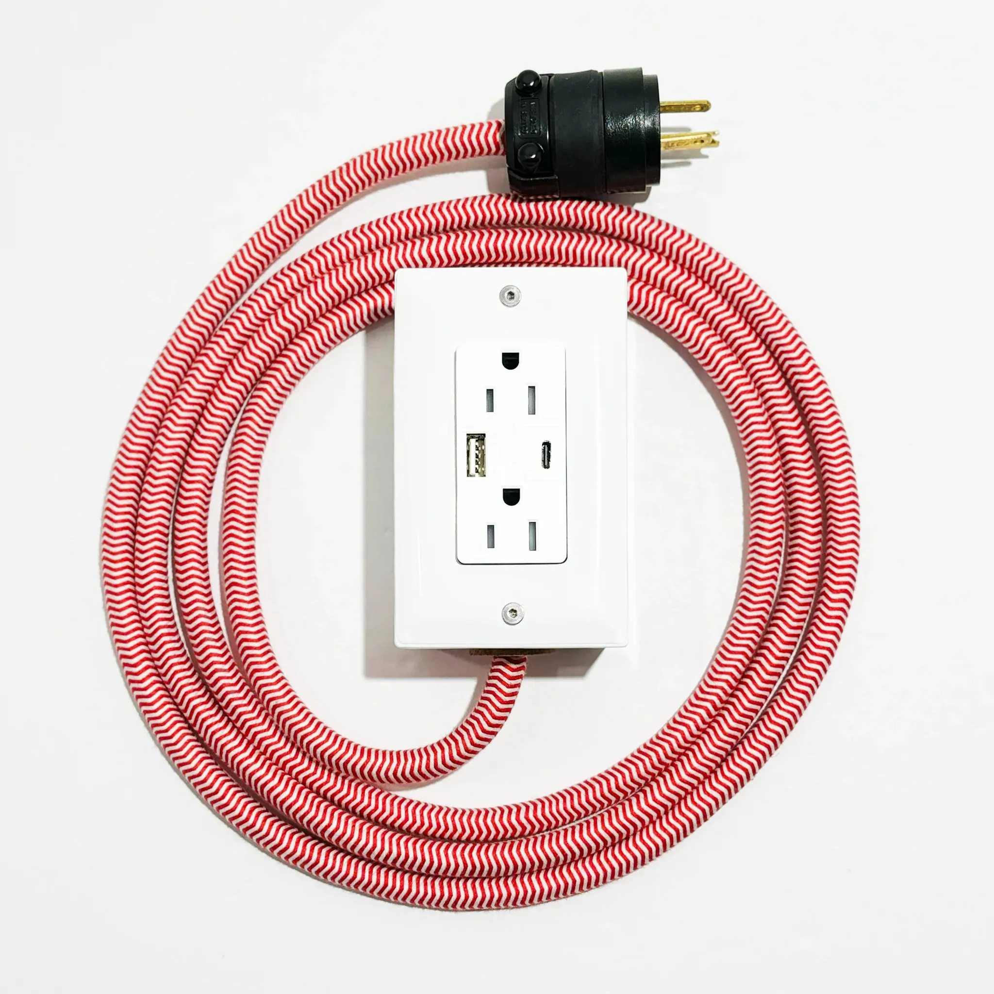 Extō in Extō 4 Whitewash with Natural with Red/White Herringbone Cord