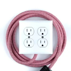Extō in Extō 4 Whitewash with Natural with Red/White Herringbone Cord