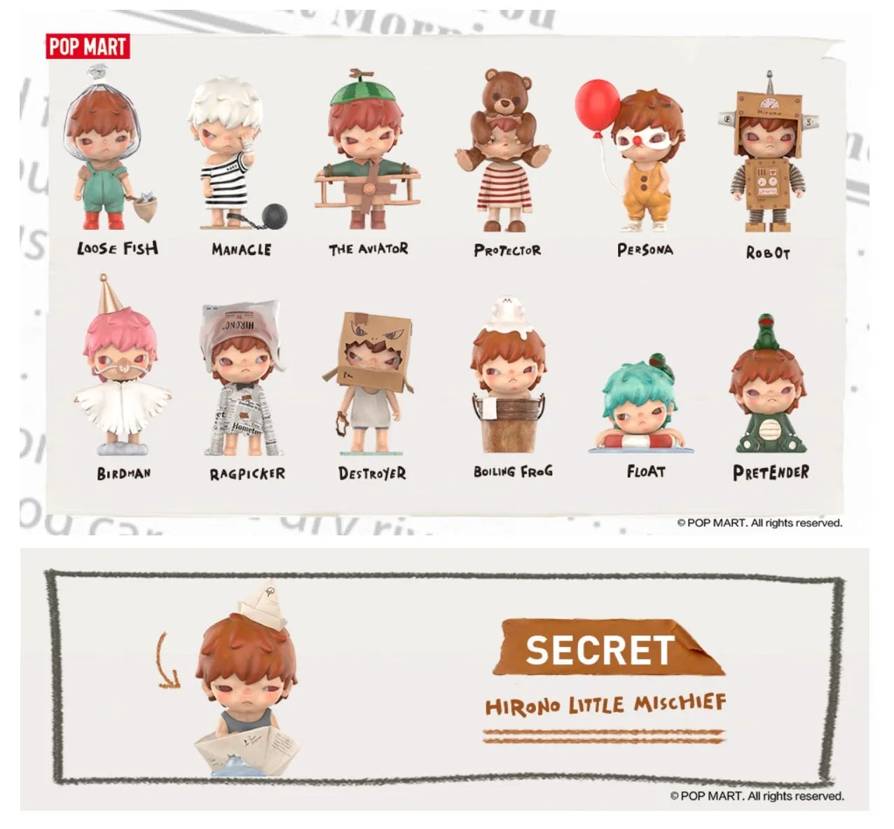 POPMART HIRONO Little Mischief Series (#4 PROTECTOR) 1pc