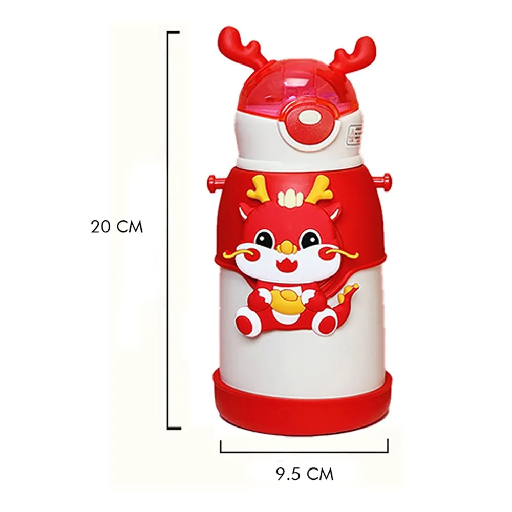 White Lucky Dragon theme Kids Water Bottle, 500ml